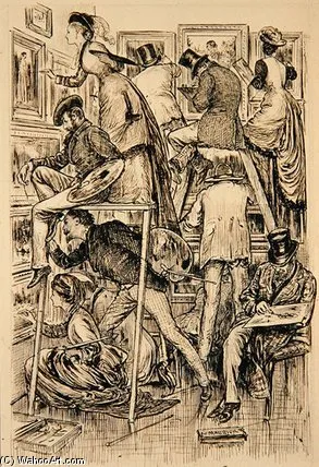 Varnishing Day At The Royal Academy — George Louis Palmella Busson Du Maurier