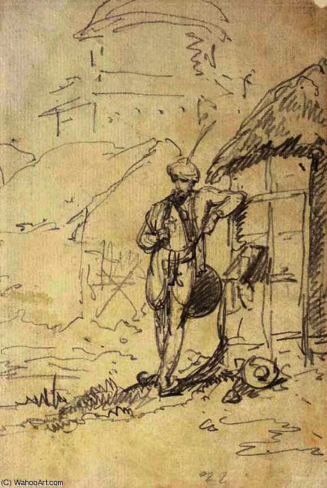A Composite Study Of A Ruined Tower And Domed Building — Ченнари