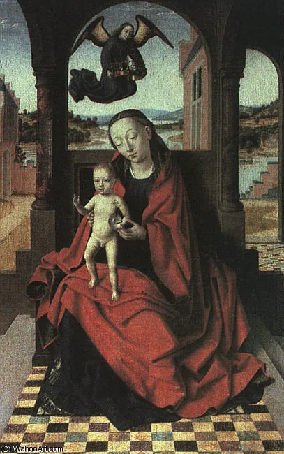 The Virgin And Child, Oil On Panel, Museo — Петрус Кристоф