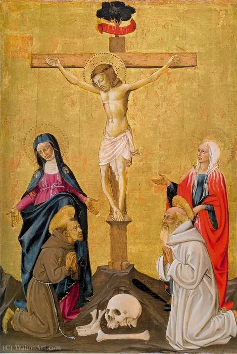 Christ Crucified Between Verginee Saints Mary Magdalene — Apollonio Di Giovanni (apollonio Di Tomaso)