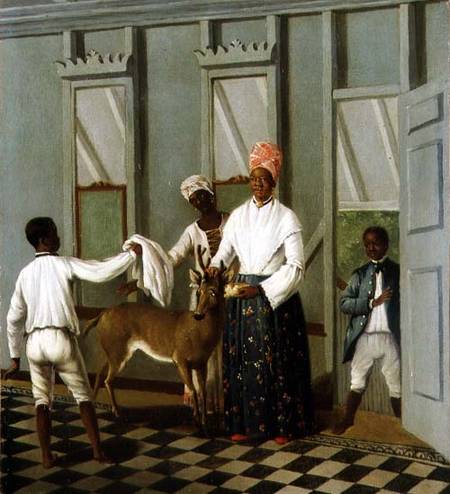 Negro Servants Washing A Deer — Агостино Брунияс