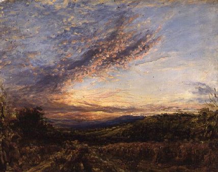 Sunset Over A Moorland Landscape — John Linnell