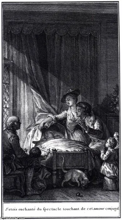 J'étois Enchanté Du Spectacle Touchant De Cet Amour Conjugal — Jean Michel Moreau (moreau Le Jeune)