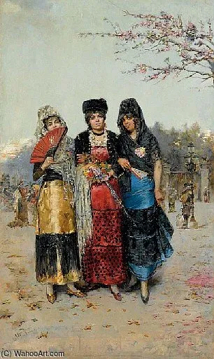 Paseo En La Feria De Sevilla — Antonio Maria De La Concepcion Reyna Manescau