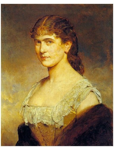 Portrat Katharina Schratt Im Abendkleid — Baron Heinrich Von Angeli