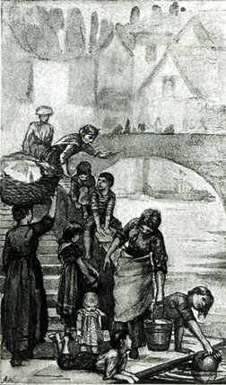 Fetching Water From The River From 'london Street — Dorothy Tennant