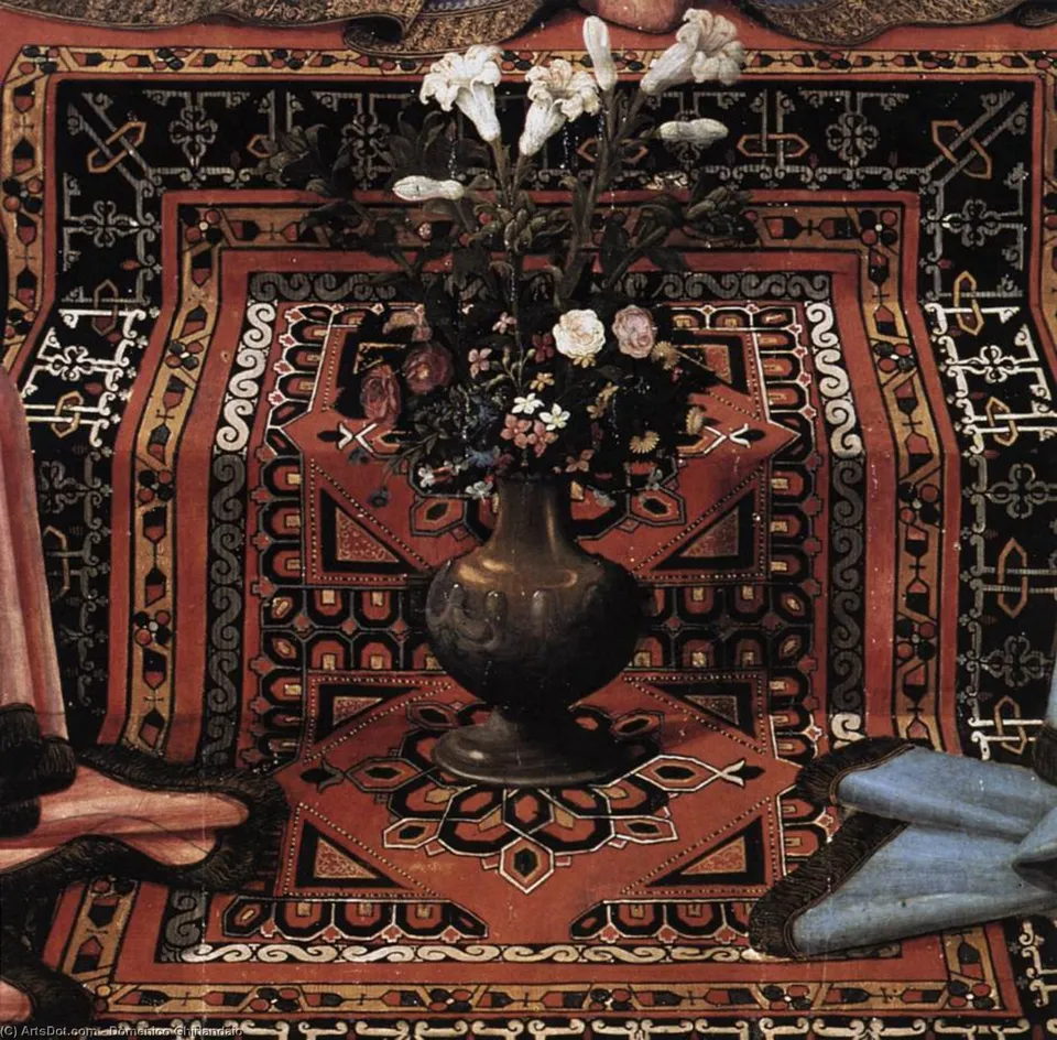 Madonna And Child Enthroned With Saints (detail) — Дomenico Ghirlandaio (гирландияо)