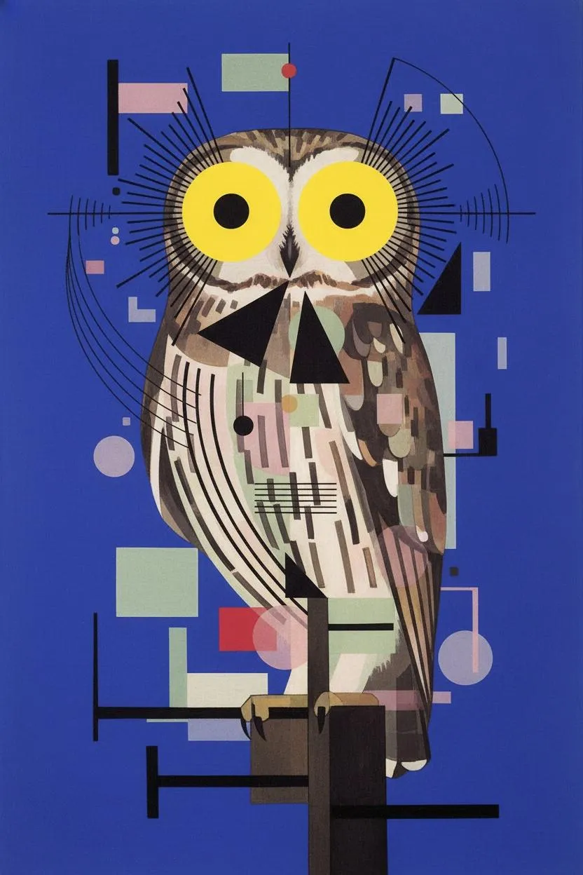 Geometric Nocturne: The Analytical Wisdom Of Strigiformes — Jeanne Marchand