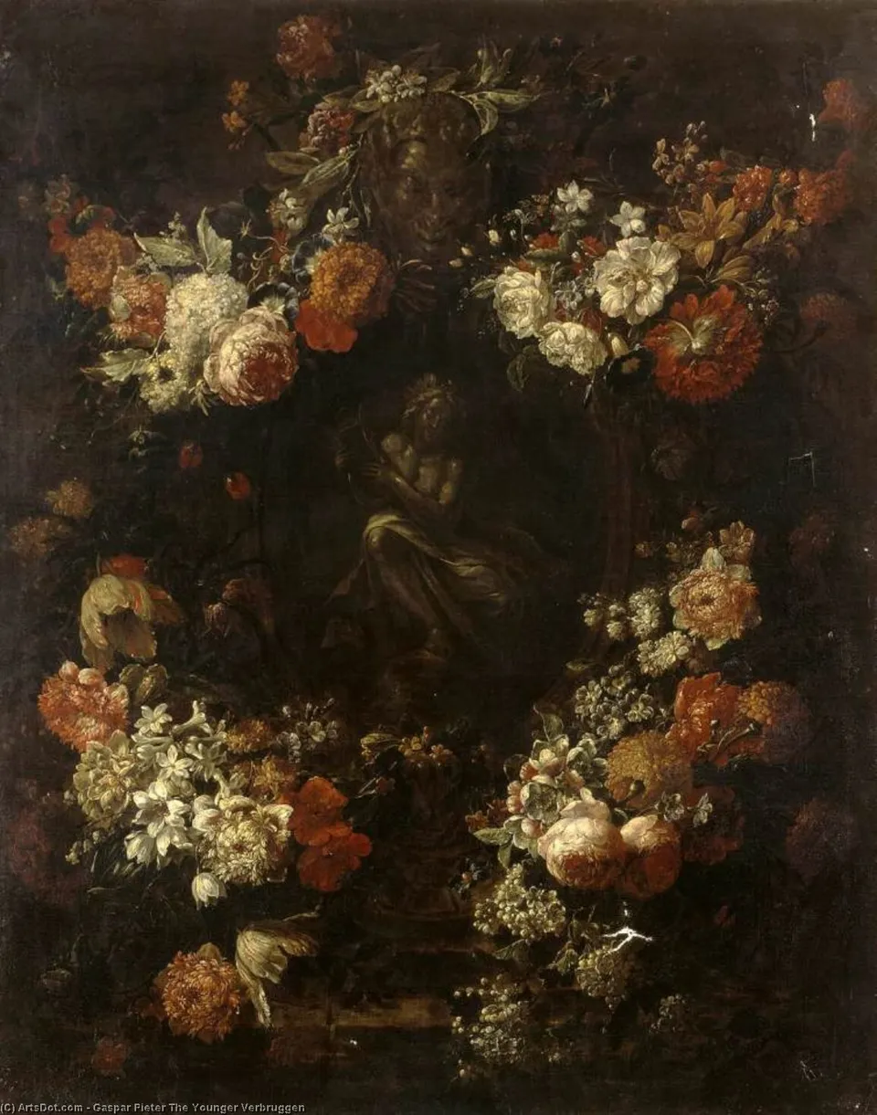 Apollo The Kithara Player Framed With A Garland Of Flowers — Gaspar Pieter The Younger Verbruggen
