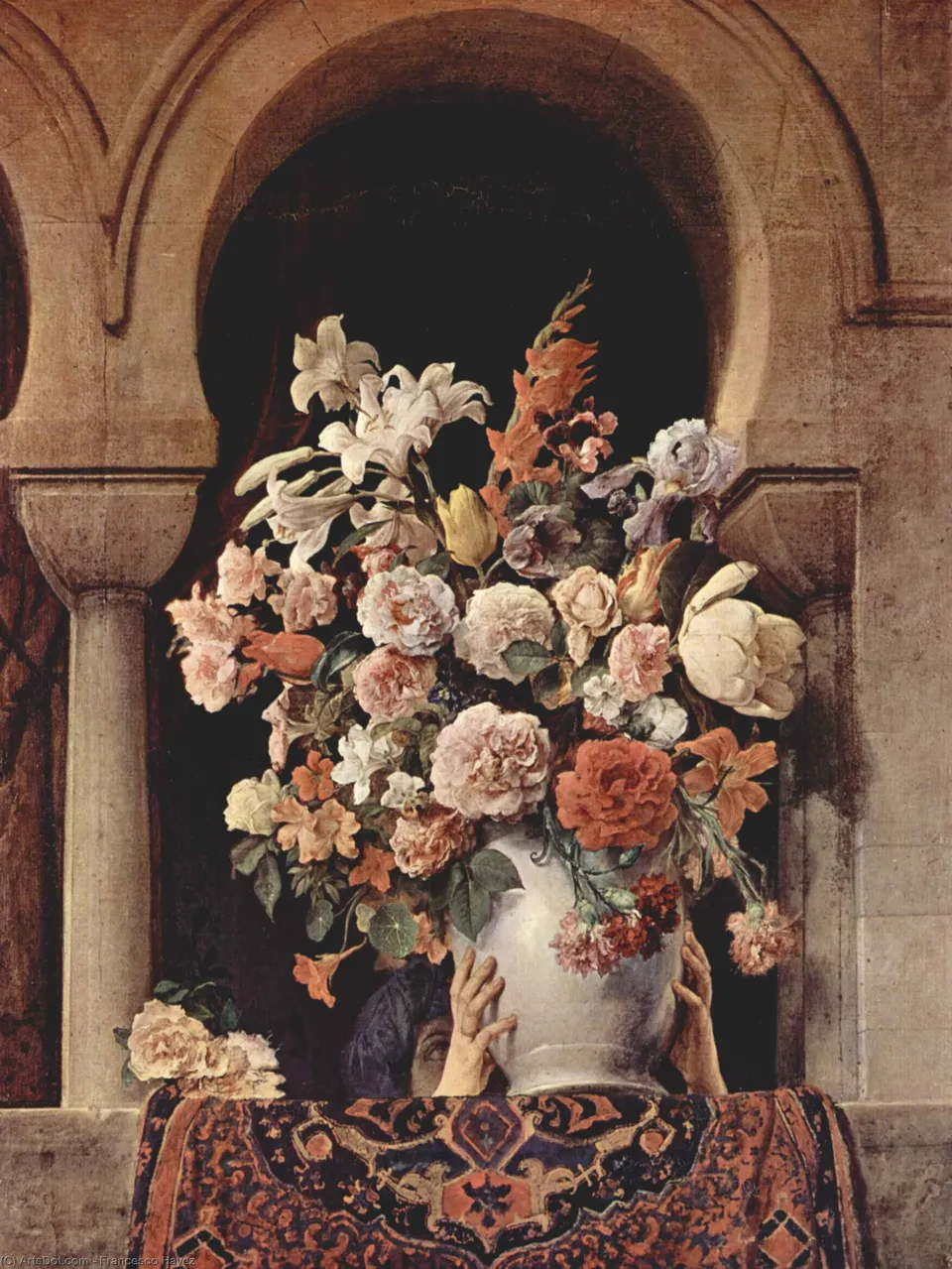 Vase Of Flowers On The Window Of A Harem — Франческо Гайец