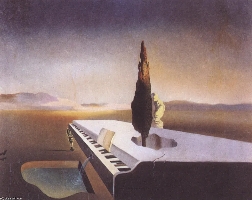 Necrophiliac Fountain Flowing From A Grand Piano — Сальвадор Дали