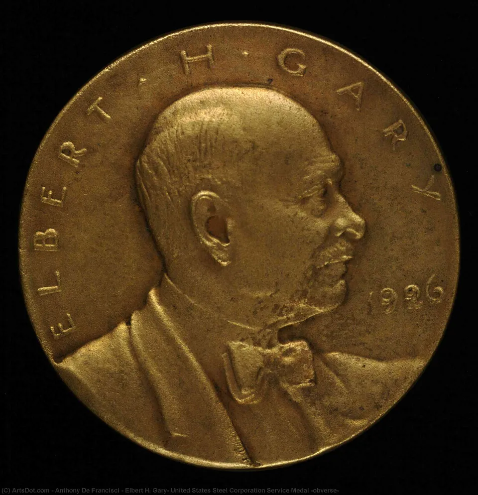 Elbert H. Gary, United States Steel Corporation Service Medal (obverse) — Энтони Де Франчиши