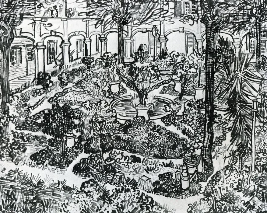 The Courtyard Of The Hospital Of Arles — Vincent Willem Van Gogh