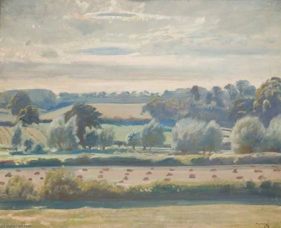 A View Of Dedham Vale With Stacks In A Field — Маннингс