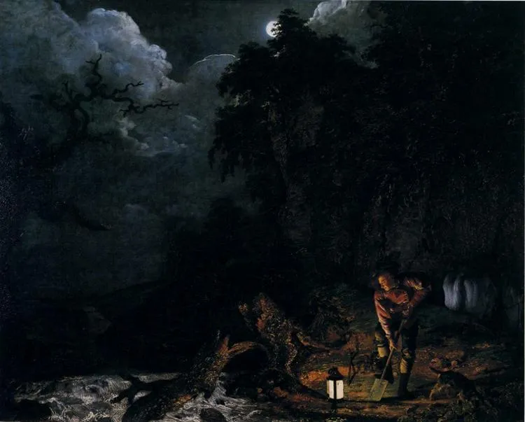 The Earthstopper On The Banks Of The Derwent — Джозеф Райт Дерби