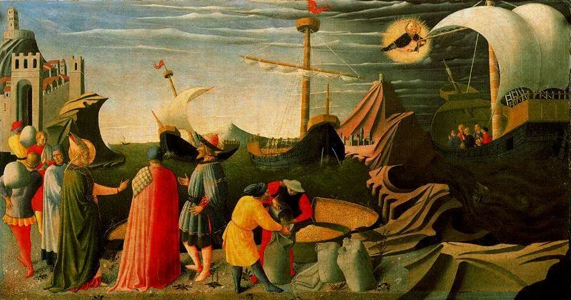 San Nicolás Salva Un Barco En Peligro Y Multiplica El Maíz — Фра Анджелико