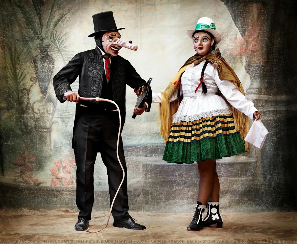 Xxiv, Caporal (dance Leader) Of The Auqa Chileno Dance And His Lady, Province Of Paucartambo, Cusco, Peru 2012 — Марио Тестино