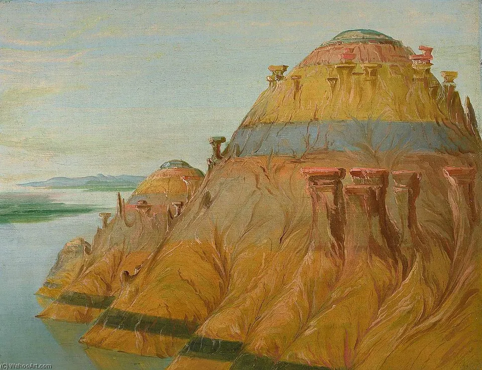 Picturesque Clay Bluff, 1700 Miles Above St. Louis — Джордж Катлин