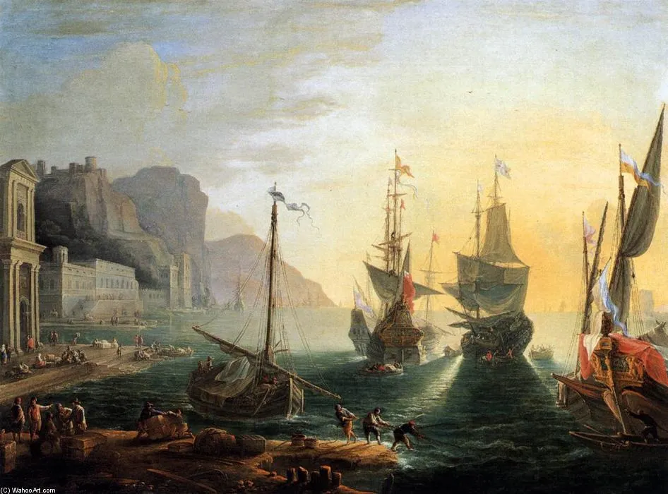 View Of A Southern Port — Adrien Manglard