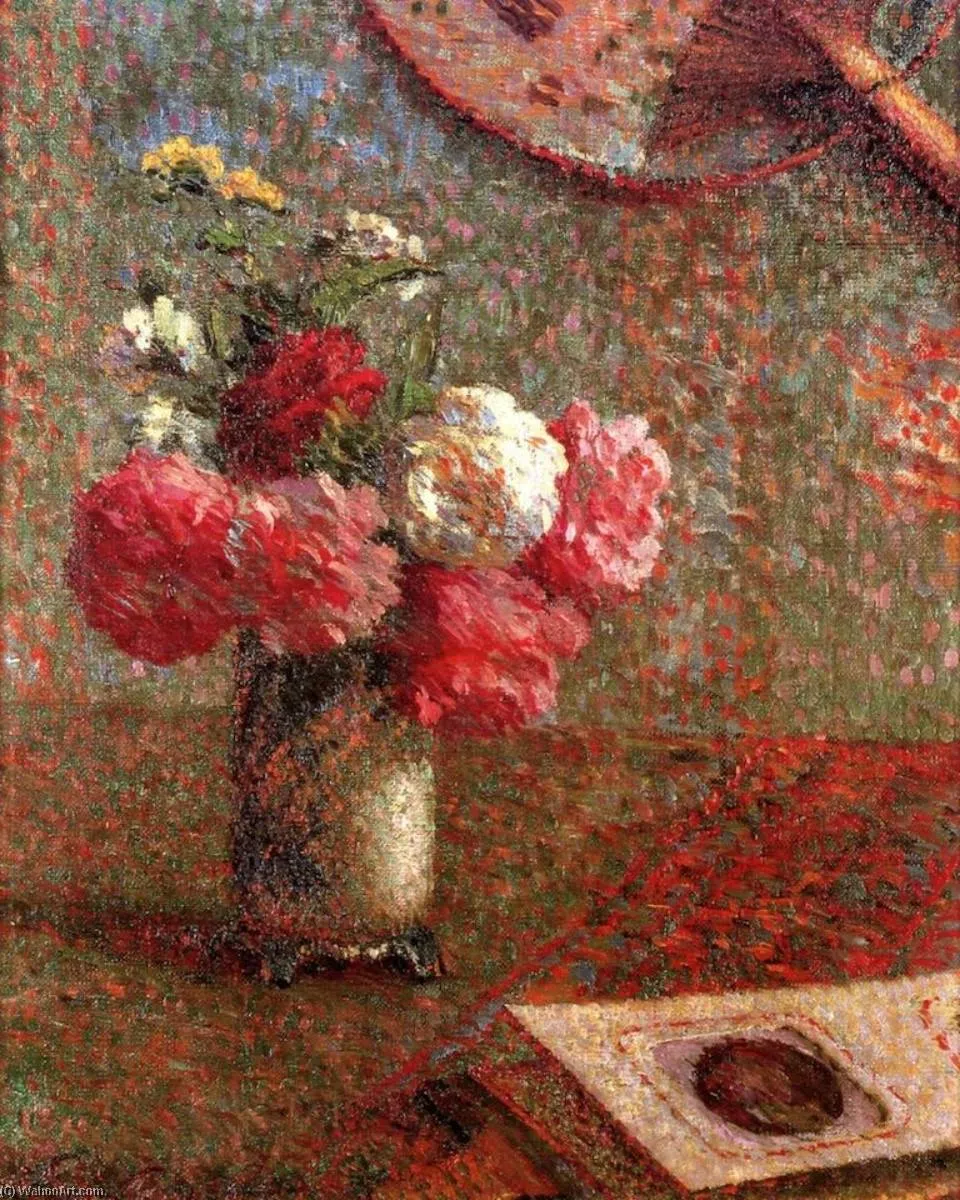 Flower With Japanese Fan (also Known As Bouquet Of Flowers With Fan) — Claude Emil Schuffenecker
