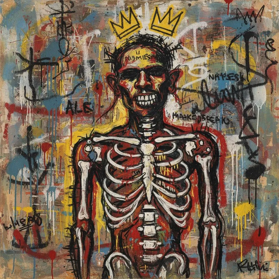 Sovereign Of Chaos: A Primordial Monarchy In Fractured Bone And Crimson Drips — Laurent Caron