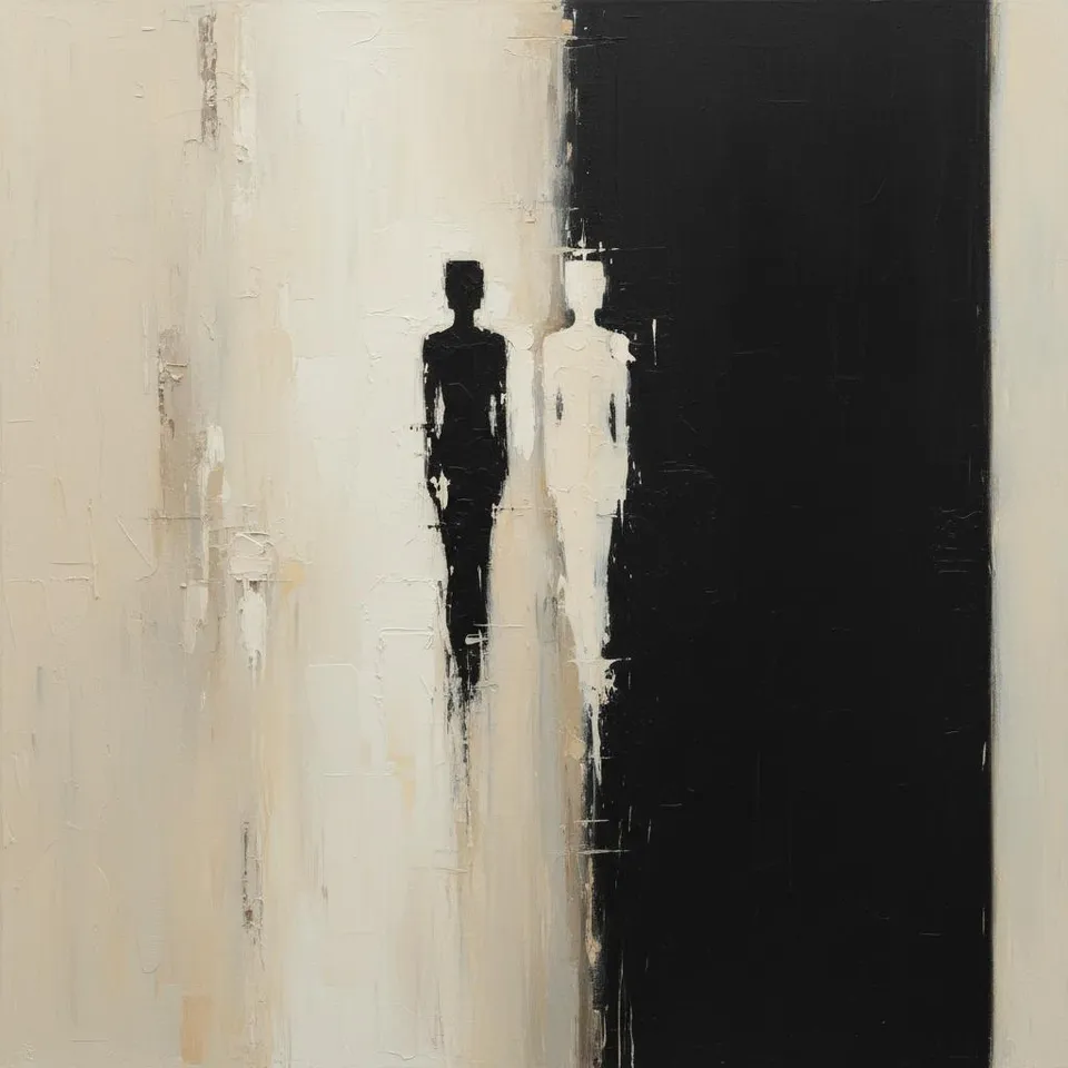 Dual Echoes Of Shadow And Light In A Monochromatic Infinite Void — Laurent Fabre