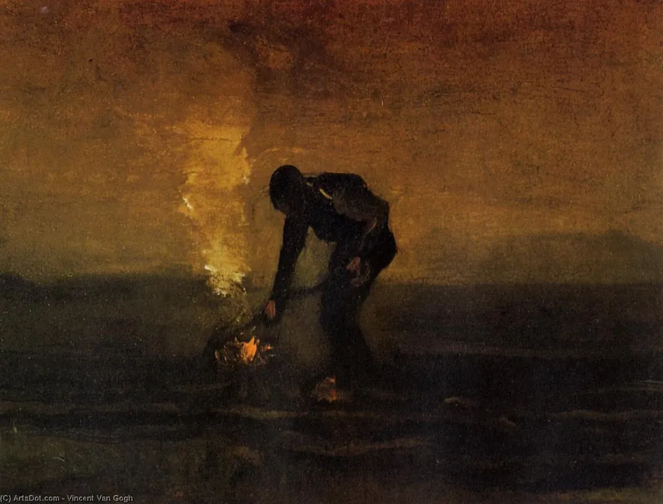 Пастух Поджигает Сорняки — Vincent Willem Van Gogh