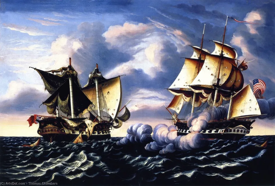 Capture Of H.b.m. Frigate Macedonian By U.s.s. Frigate United States — Thomas Chambers