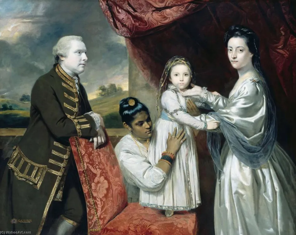 George Clive And His Family With An Indian Maid — Рейнольдс