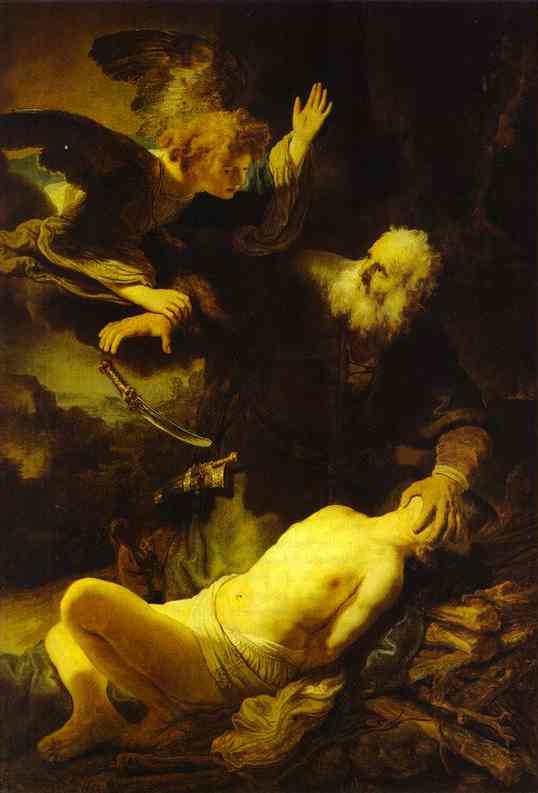 The Angel Stopping Abraham From Sacrificing Isaac To God — Рембрандт Ван Рейн