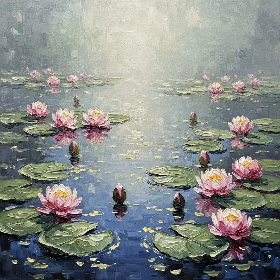 Ethereal Radiance Over The Silent Lily Pond In A Single Masterpiece Edition — Christian Noiret
