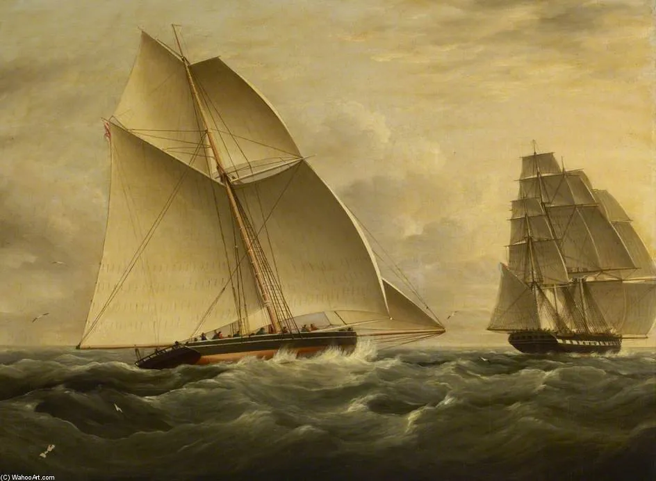 The East Indiaman 'victorine' Pursued By The Revenue Cutter 'prince George' — William John Huggins