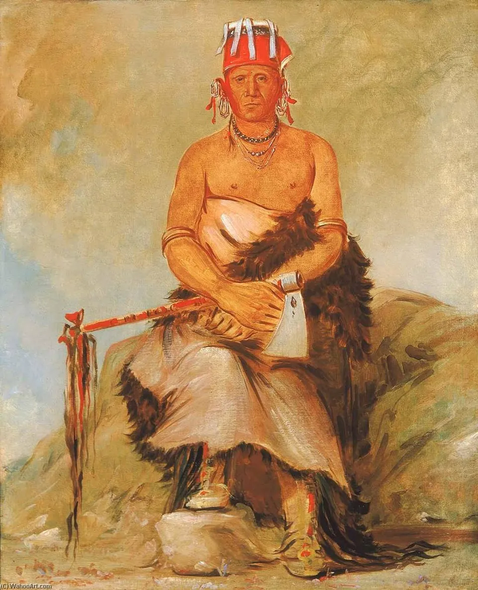 A'h Sha La Cóots Ah, Mole In The Forehead, Chief Of The Republican Pawnee — Джордж Катлин