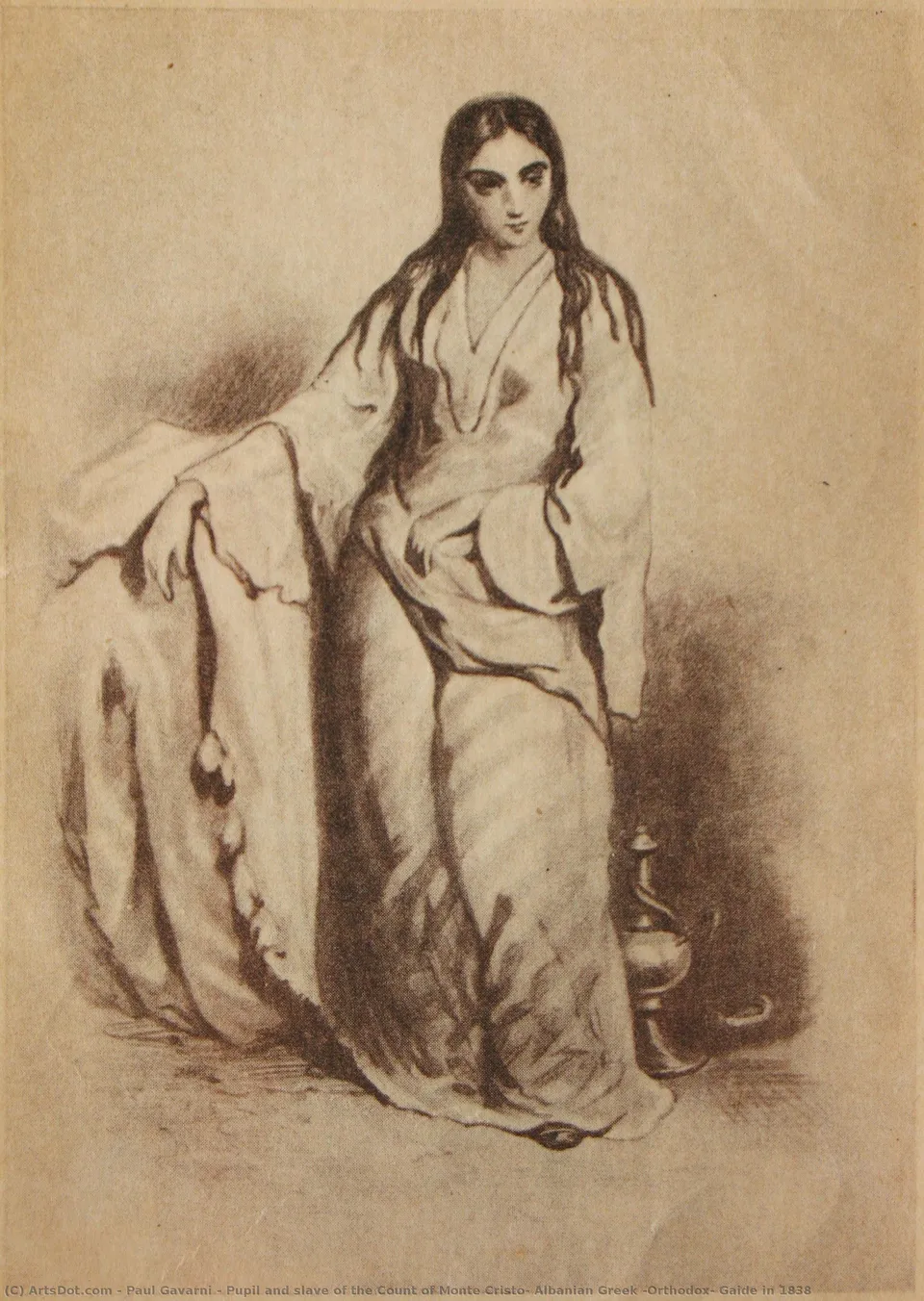 Pupil And Slave Of The Count Of Monte Cristo, Albanian Greek (orthodox) Gaide In 1838 — Paul Gavarni