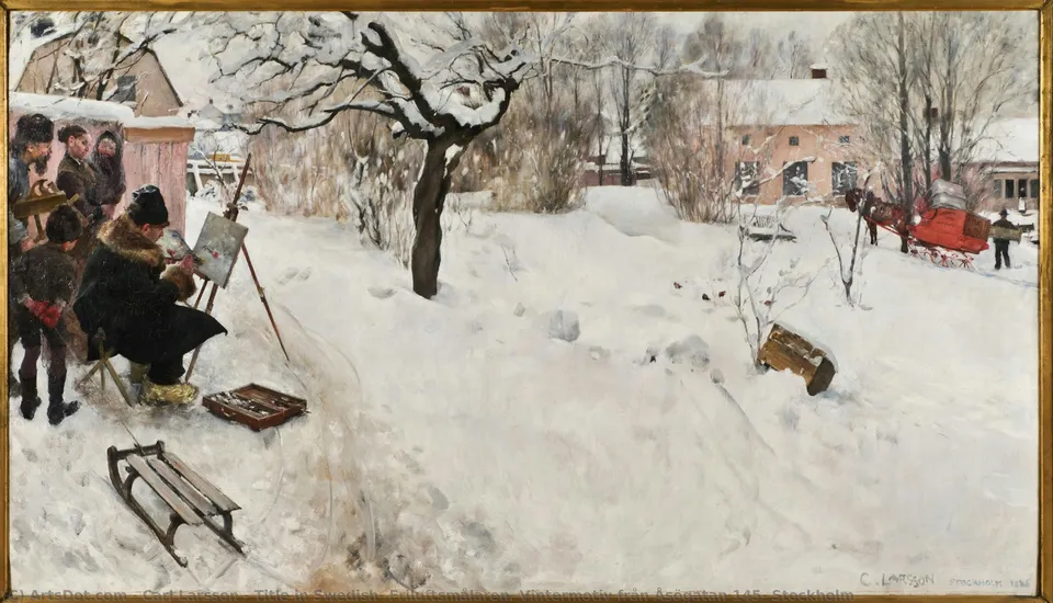Title In Swedish: Friluftsmålaren. Vintermotiv Från Åsögatan 145, Stockholm — Карл Ларссон