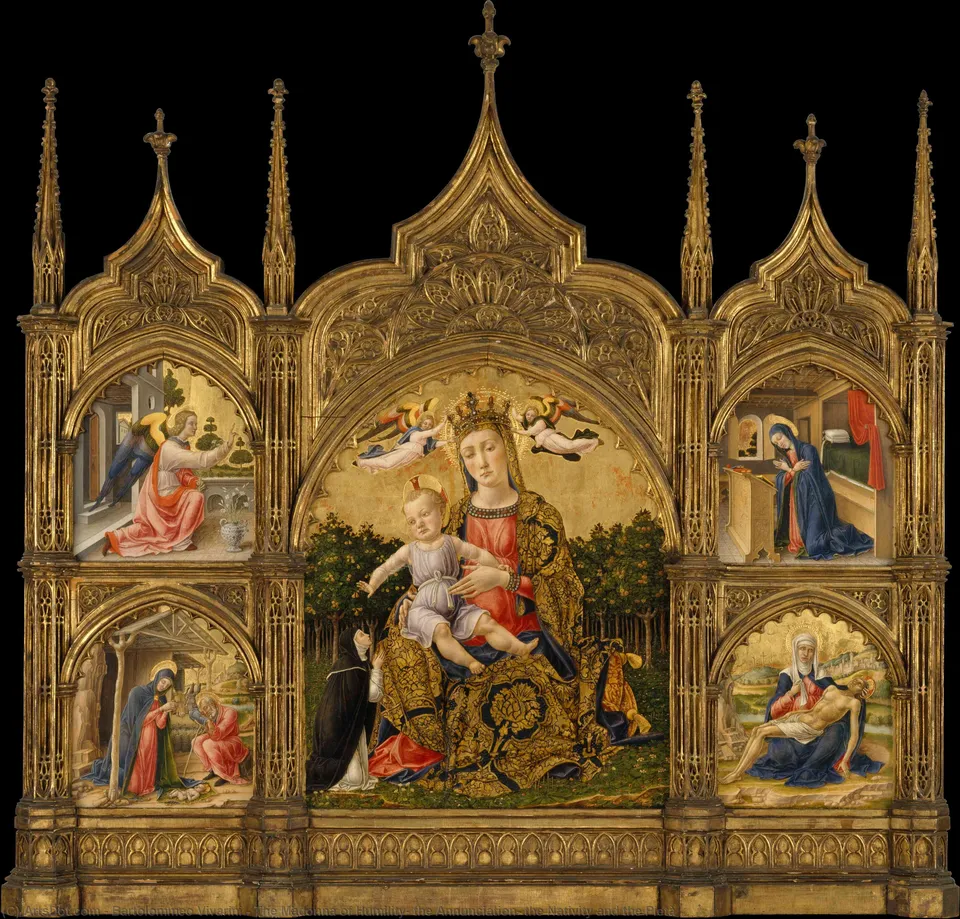 The Madonna Of Humility, The Annunciation, The Nativity And The Pietà — Бартоломео Виварини