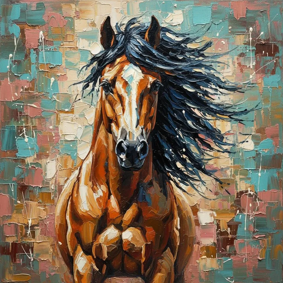 Monumental Kinetic Spirit In Ochre And Teal: A Unique Impasto Masterpiece — Christian Noiret