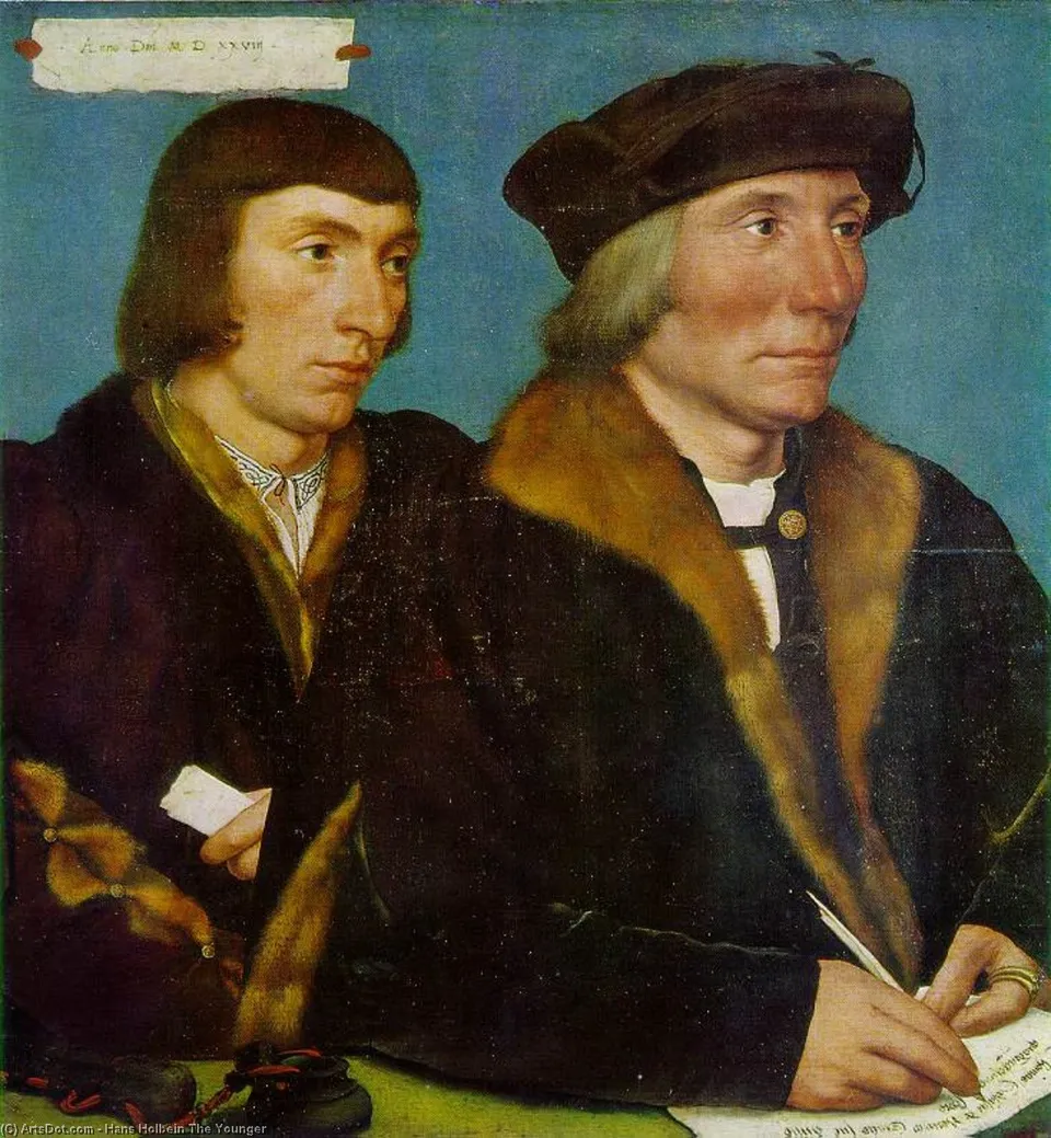 Double Portrait Of Sir Thomas Godsalve Gemäldeg — Ганс Гольбейн Младший