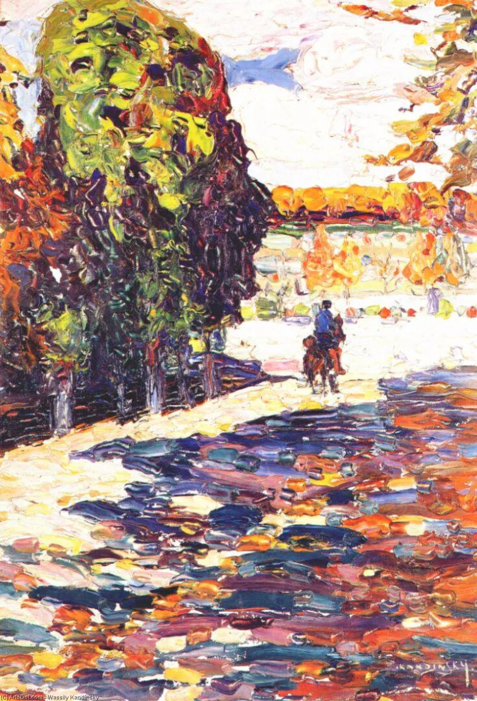 Park Of St. Cloud With Horseman — Wassily Wassilyevich Kandinsky