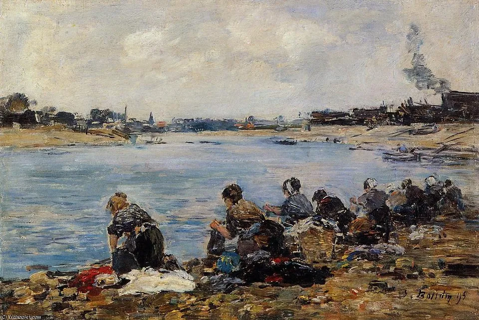 Laundresses On The Bankes Of The Touques — Эвге́н Буден