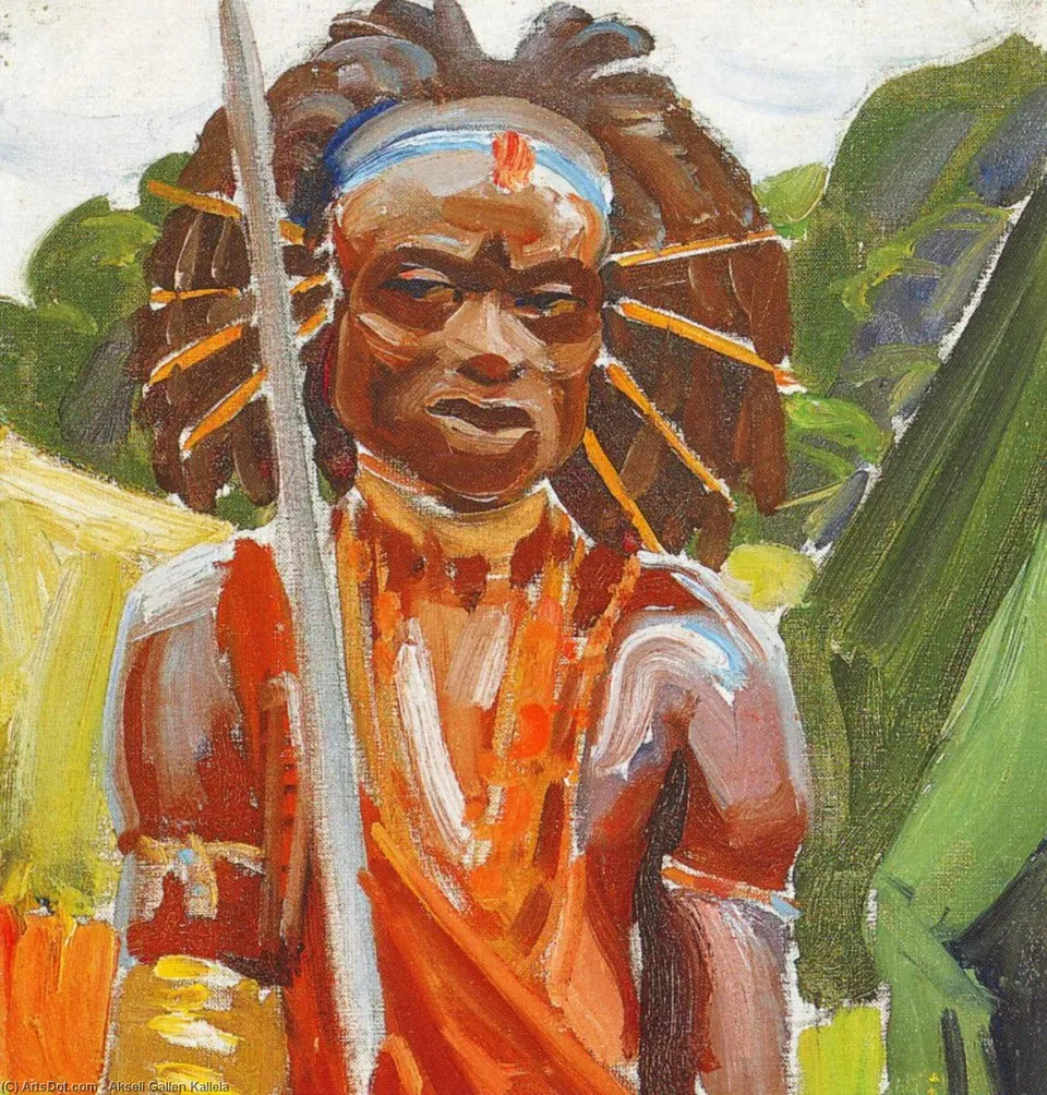 Kikuyu Warrior — Akseli Gallen-kallela