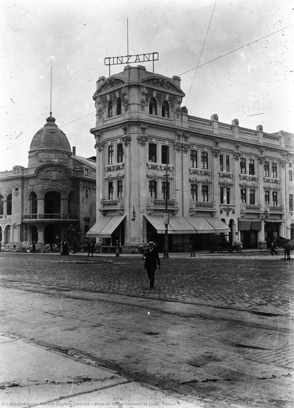 View Of Colon Theater At Lima, Peru. — Michel Eugène Courret