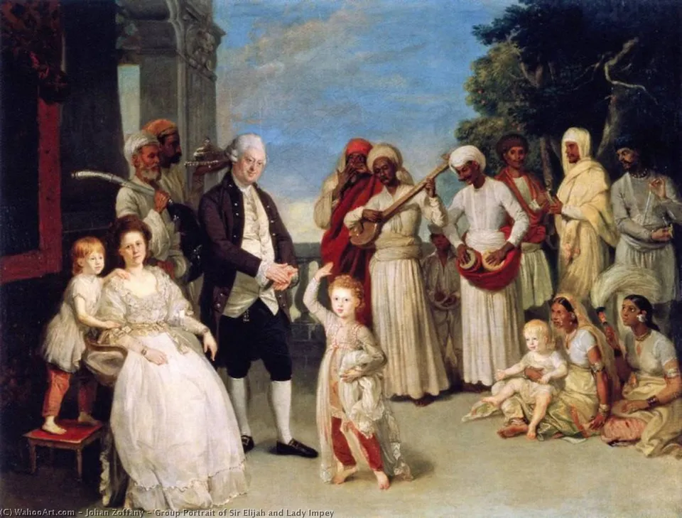 Group Portrait Of Sir Elijah And Lady Impey — Йоганн Цоффани