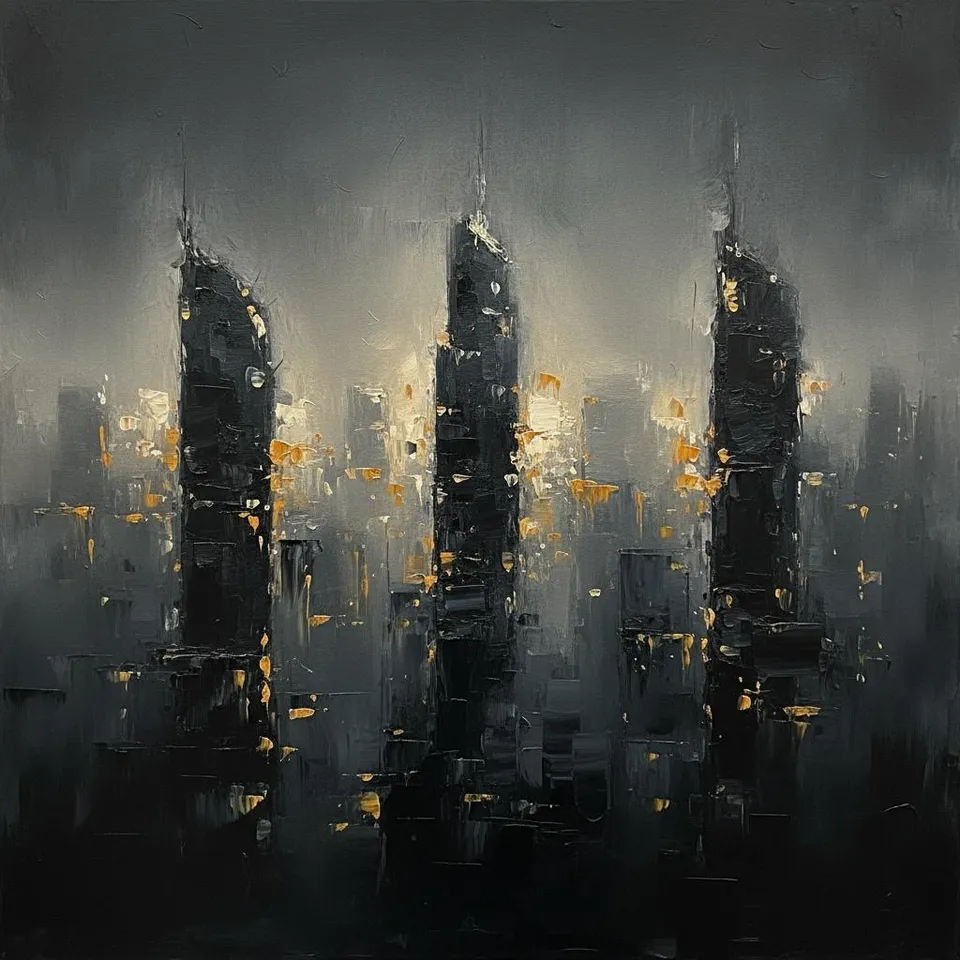 Monolithic Shadows In Amber: A Singular Study Of Urban Solitude And Light — Christian Noiret