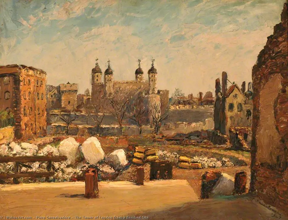 The Tower Of London From A Bombed Site — Piero Sansalvadore