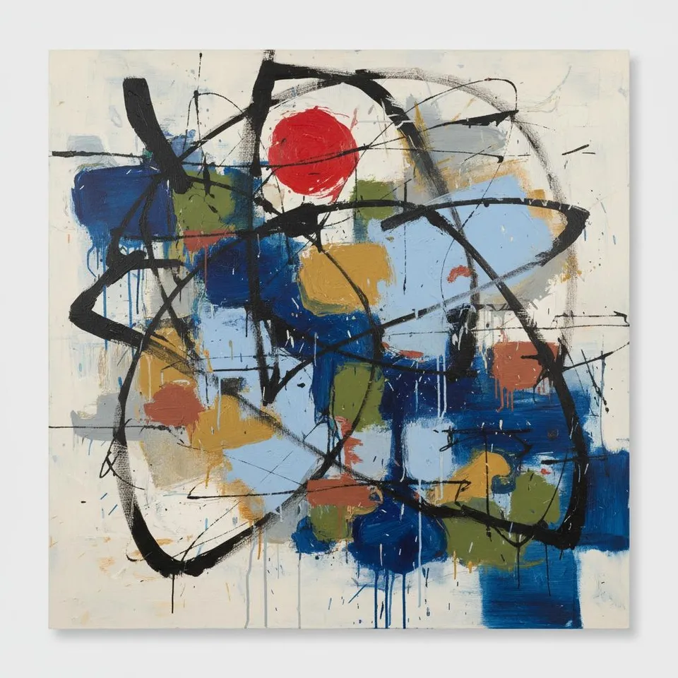 Crimson Orbit Amidst The Kinetic Chaos Of Intertwined Midnight Gestures — Christian Noiret