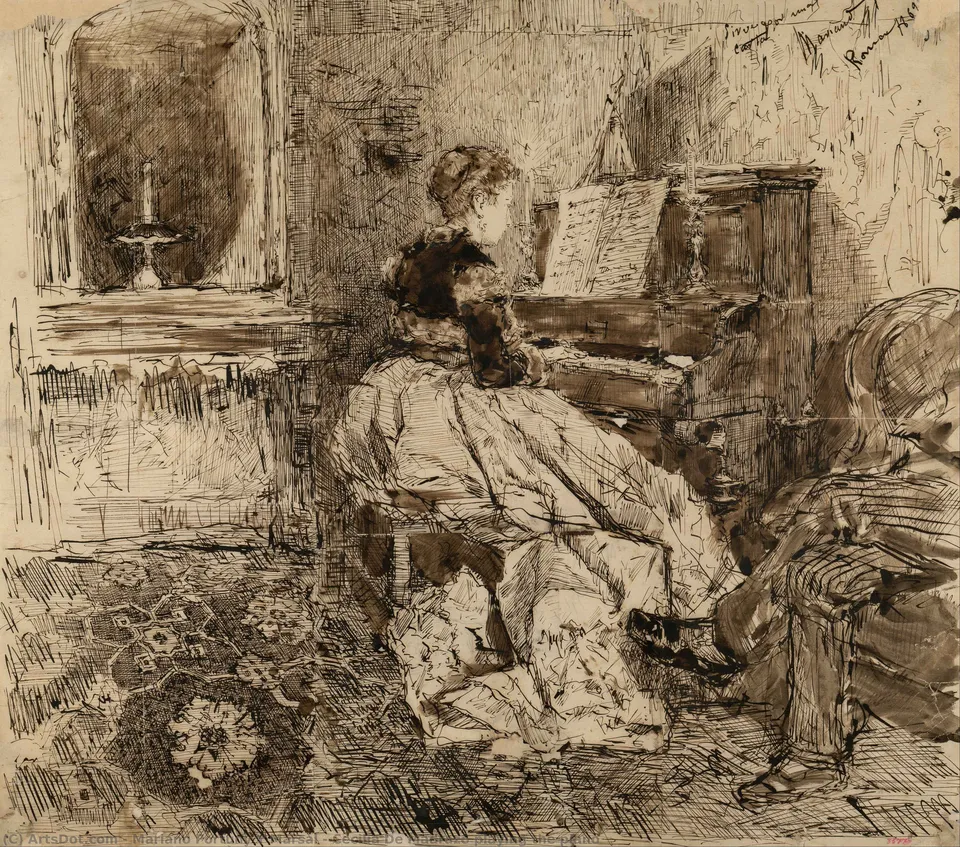 Cecilia De Madrazo Playing The Piano — Мариано Фортуни И Марсаль