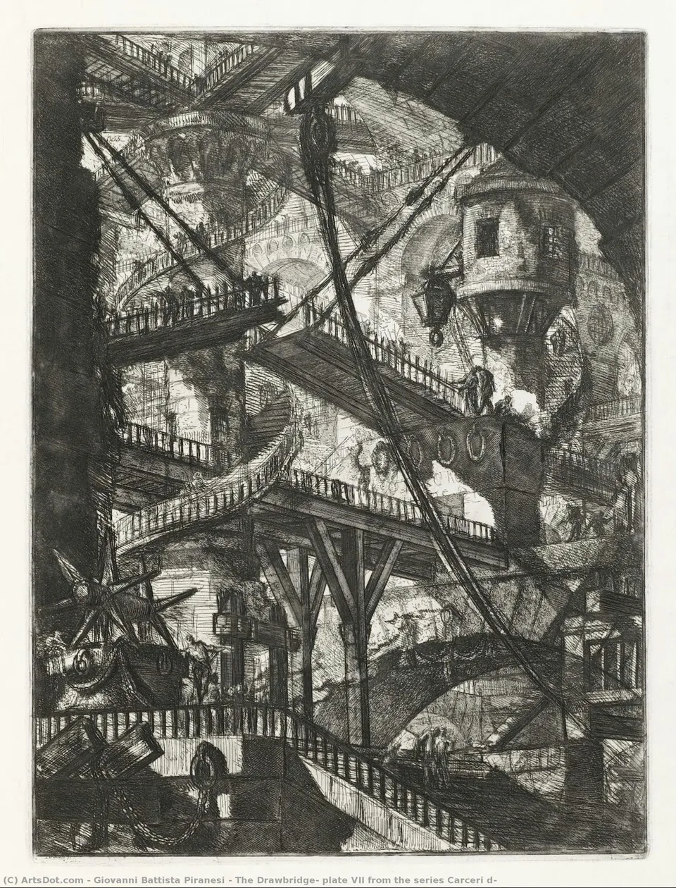 The Drawbridge, Plate Vii From The Series Carceri D — Пиранези
