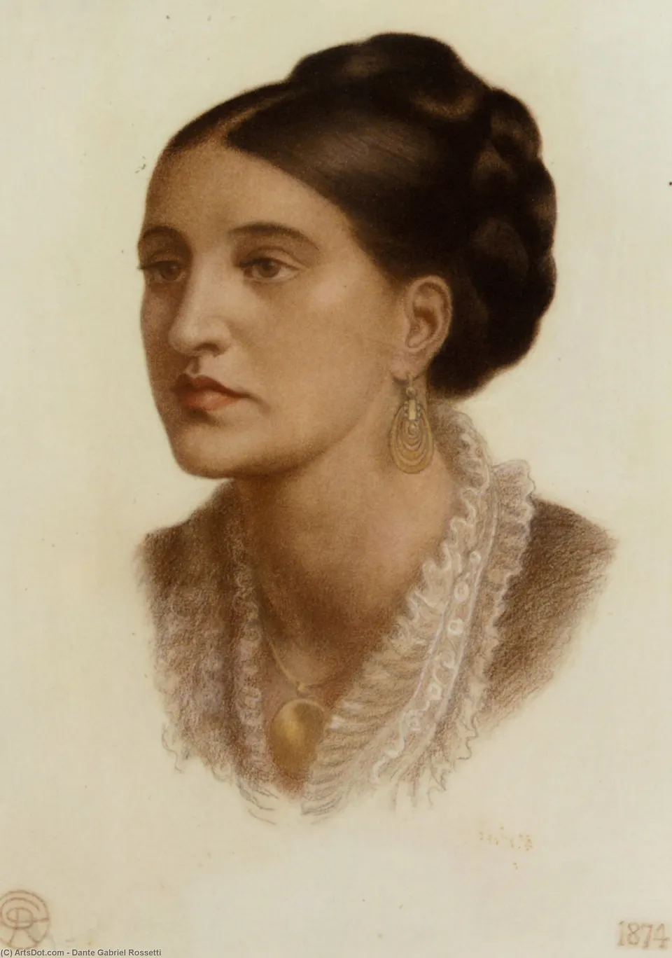Portrait Of Mrs Georgin A Fernandez — Данте Габриэль Россетти