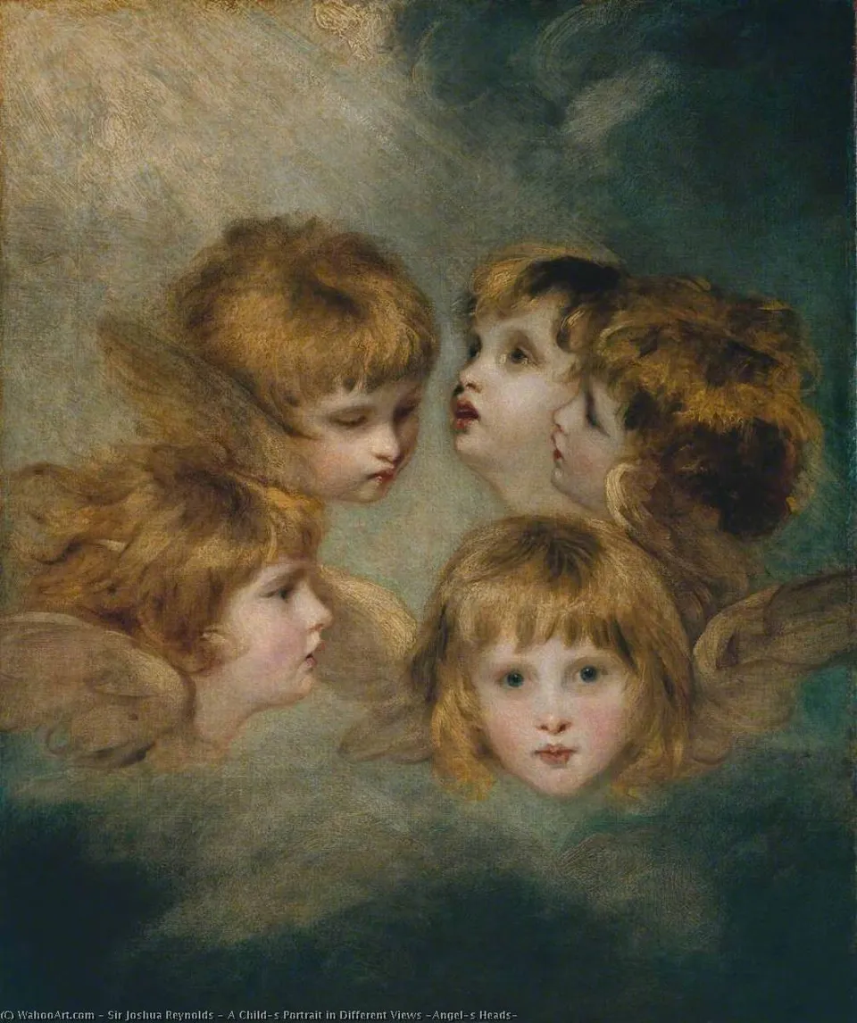 A Child's Portrait In Different Views 'angel's Heads' — Рейнольдс